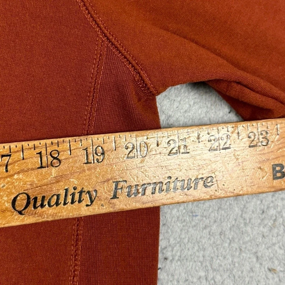 The North Face Hoodie Mens Medium Burnt Orange Pullover Logo Patch Sweatshirt